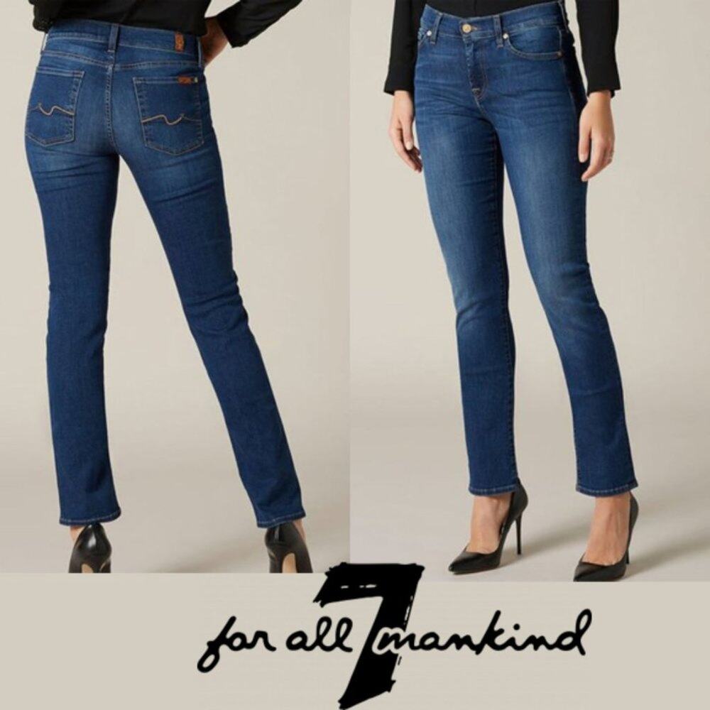 7 For All Mankind Size 27X32 Roxanne Low Rise Skinny Jeans Made in USA